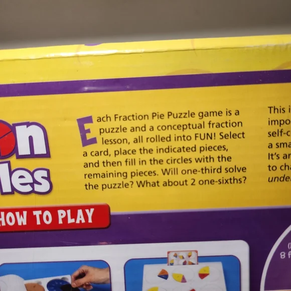 NEW Fraction Pie Puzzles Games Toy SCHOOL Math Education - LEARN FRACTIONS - Picture 7 of 11